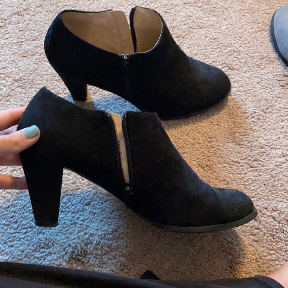 Black bootie heels
